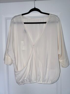 JOIE Women's Cream V-Neck Silk Blouse NWT!